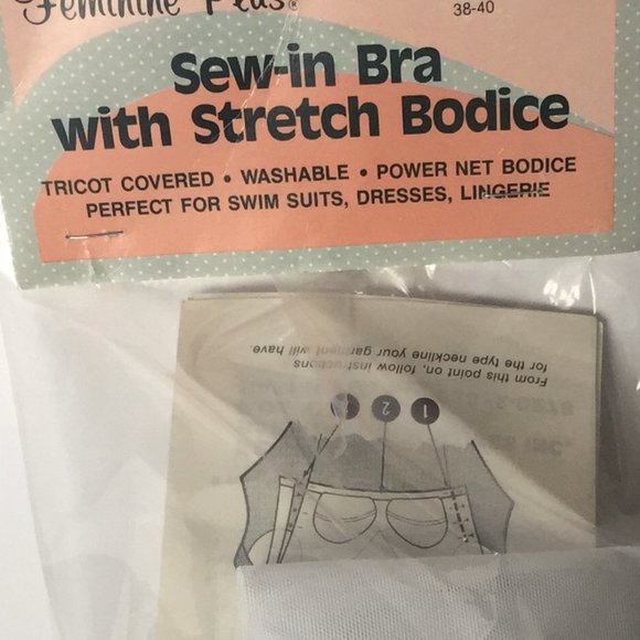 Sew in Bra D-Cup Sz. 38 -40 with Stretch Bodice - Picture 4 of 10